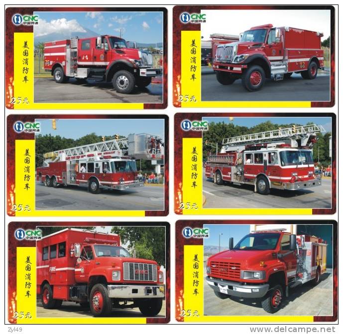 A04369 China Phone Cards Fire Engine 80pcs - Bomberos