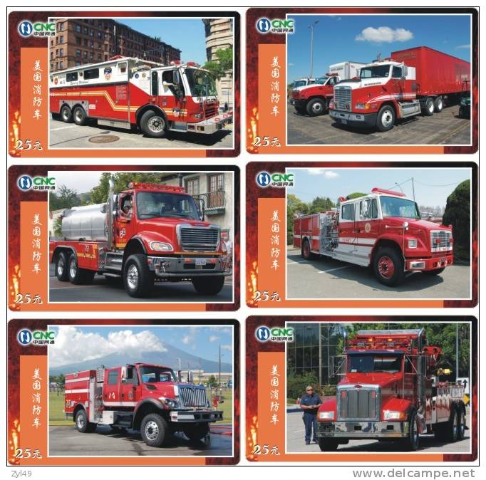 A04369 China Phone Cards Fire Engine 80pcs - Firemen