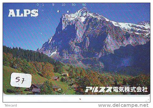 Télécarte Japon * SUISSE Montagne * Mountain (57) Japan Phonecard Switzerland Schweiz * ALPS - Gebirgslandschaften