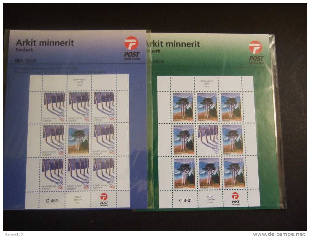 GREENLAND 2011      CEPT    SHEETS OF 8 STAMPS  MNH **        1016600-2162 - 2011