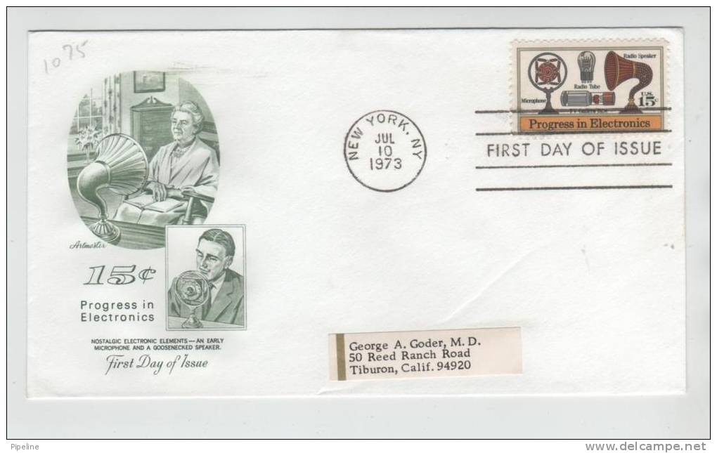 USA  FDC 10-7-1973 Progress In Electronics With Artmaster Cachet And Address - 1971-1980