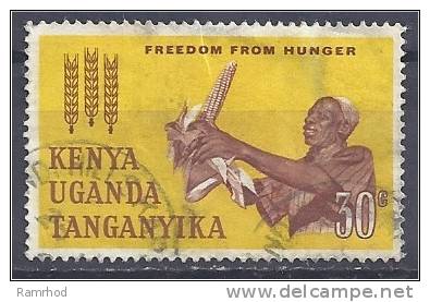 KUT 1963 Freedom From Hunger - 30c. Brown And Yellow FU - Kenya, Ouganda & Tanzanie