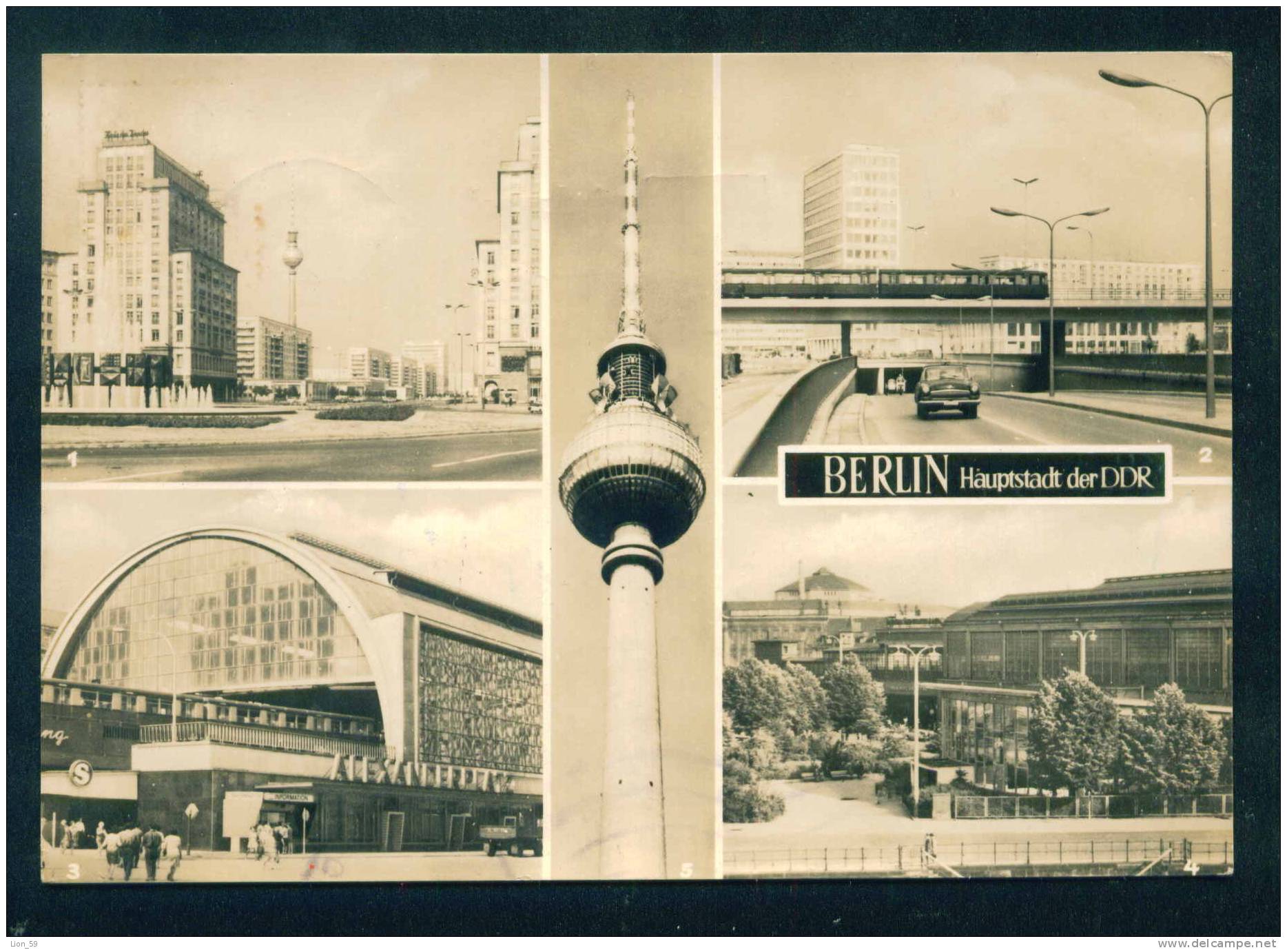 56465 // BERLIN - 1957 METROPOL , DAS MUSIKTHEATER , TV TOWER , BAHNHOF Deutschland Germany Allemagne Germania - Máquinas Franqueo (EMA)