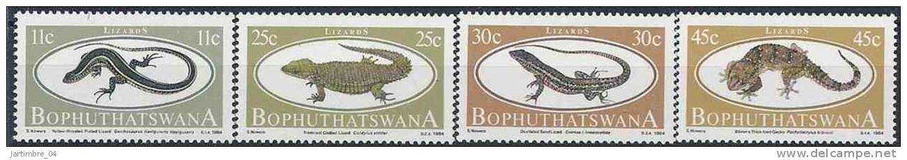 1984 BOPHUTHASWANA Afrique Sud 129-32** Lézards - Bophuthatswana