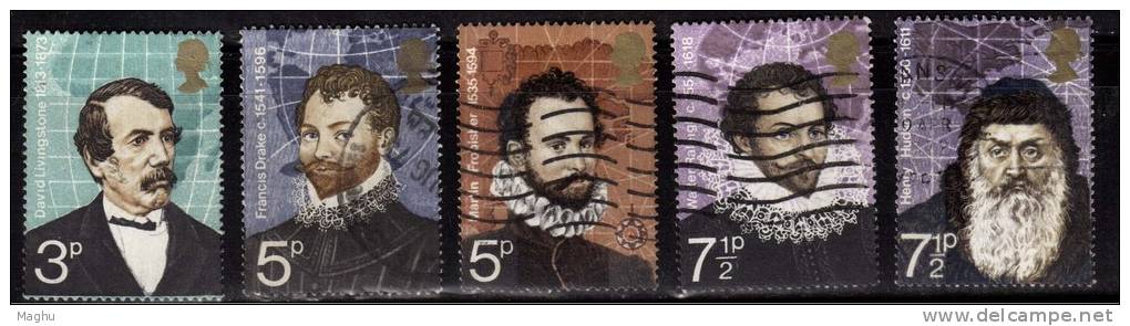 Great Britain Used, 5 Diff., Polar Explorers, - Erforscher