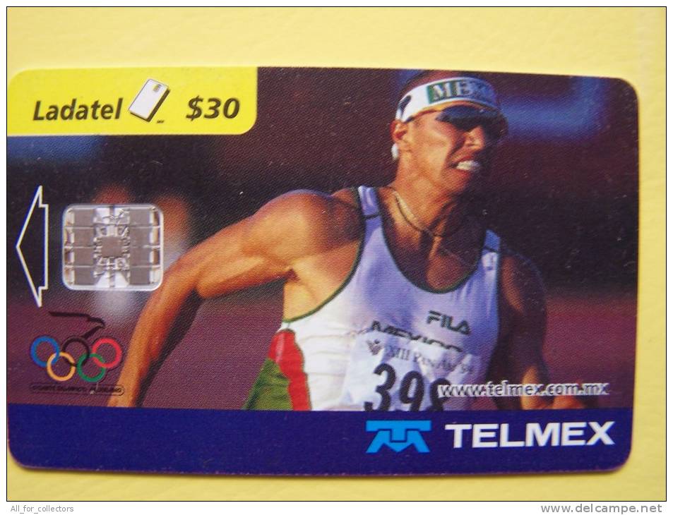 Mexico Chip Phone Card Telmex Ladatel, Atletismo 2000, Sport, Olympic Rings - Mexique