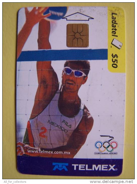Mexico Chip Phone Card Telmex Ladatel, Volleyball, Voleibol, Sport, Olympic Rings, - Mexiko
