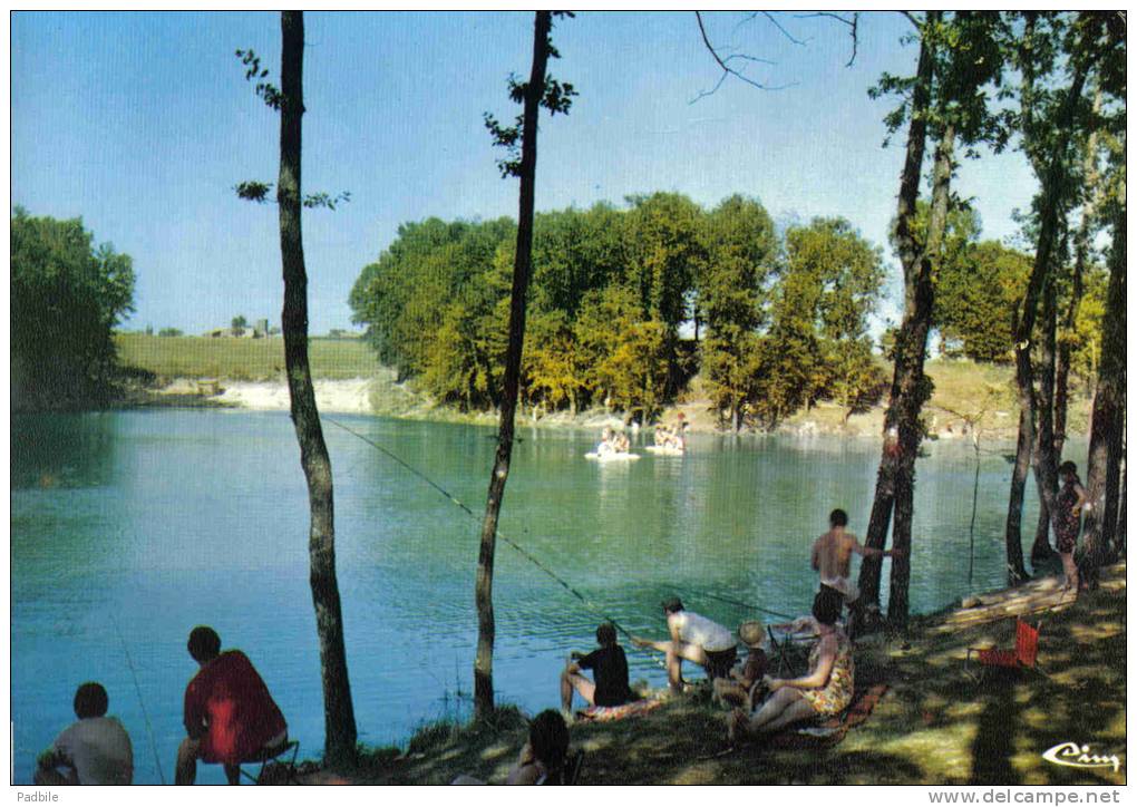 Carte Postale 47. Monflanquin  Pêche Au Lac De Coulon  Très Beau Plan - Monflanquin