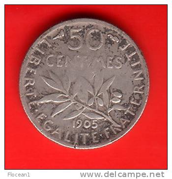 PAS COURANTE **** 50 CENTIMES SEMEUSE 1905 - ARGENT **** EN ACHAT IMMEDIAT !!! - Otros & Sin Clasificación