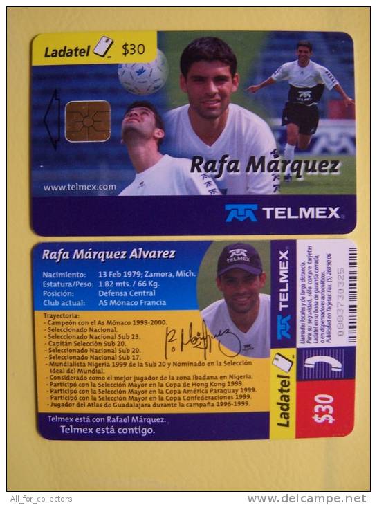 Mexico Chip Phone Card Telmex Ladatel, Soccer Football Player Rafa Marquez Alvarez - Mexico