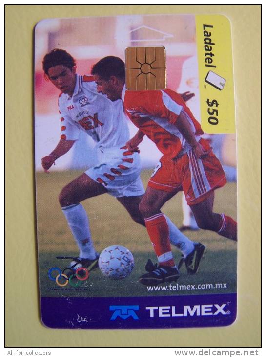 Mexico Chip Phone Card Telmex Ladatel, Soccer Football Olympic Rings, Futbol 2000, - Mexiko