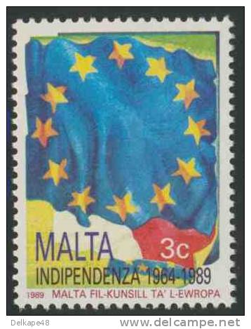 Malta 1989 Mi 810 ** Council Of Europe Flag / Europarat-Fahne / Vlag Raad Van Europa / Conseil De L'Europe Drapeau - Postzegels