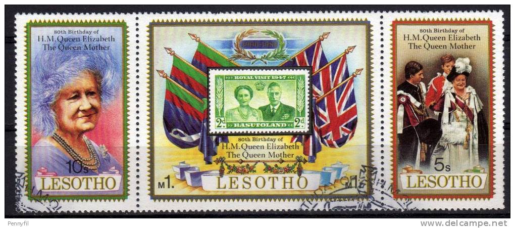 LESOTHO – 1980 YT 409-410-411 TRITTICO USED - Lesotho (1966-...)