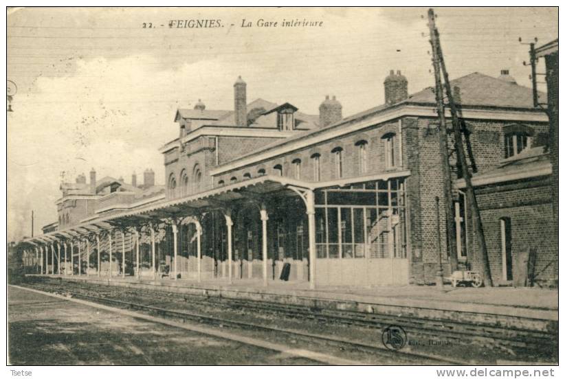 Feignies - La Gare Intérieure- 1923 ( Voir Verso ) - Feignies