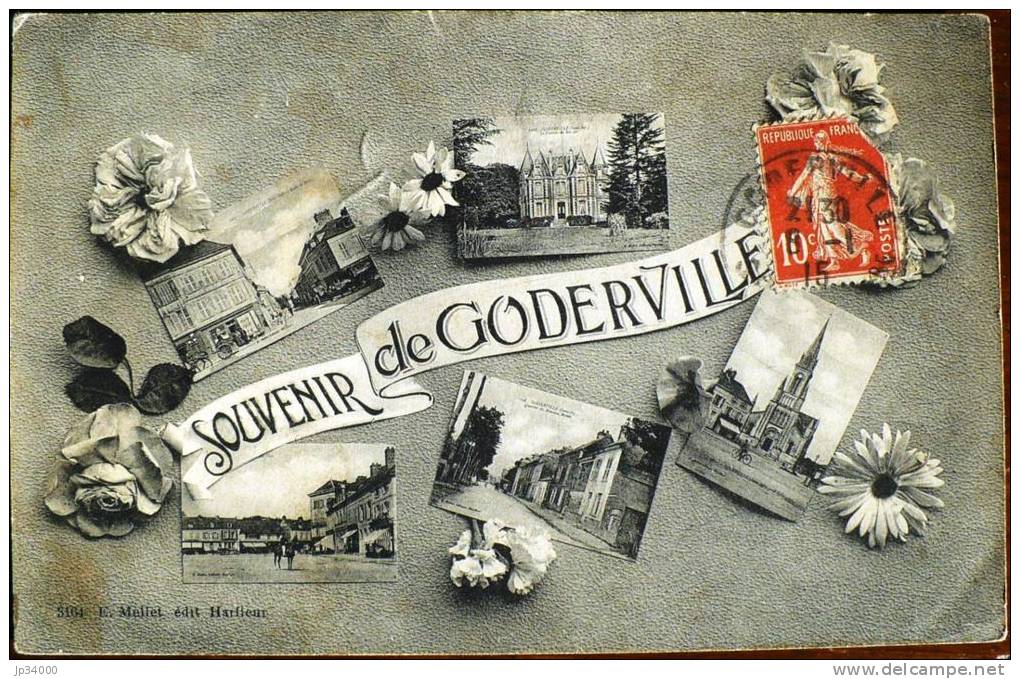 SOUVENIR DE GODERVILLE:  CARTE FANTAISIE 5 VUES - Goderville