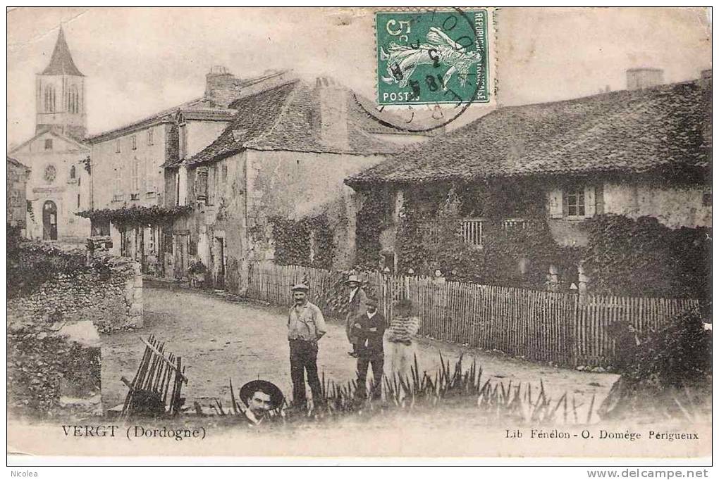 CPA 24 VERGT DORDOGNE VILLAGE ANIME ANNEES 1900/10 Vue Peu Courante - Autres & Non Classés