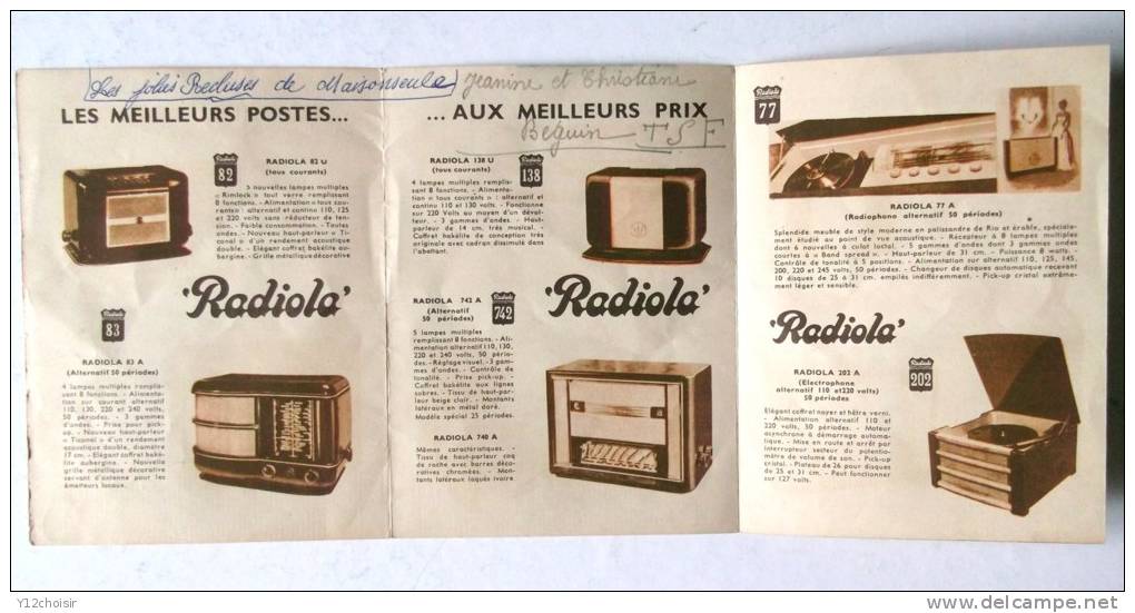 PUBLICITE POSTE RADIO RADIOLA TOURNE DISQUES DISQUE MUSIQUE TSF - Sonstige & Ohne Zuordnung