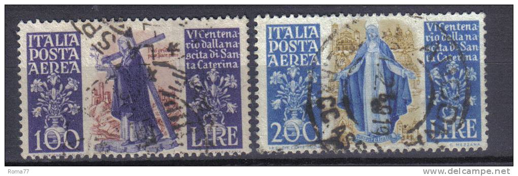 BIN159 - REPUBBLICA , Posta Aerea N. 146/147 Usata. Santa Caterina - Luftpost