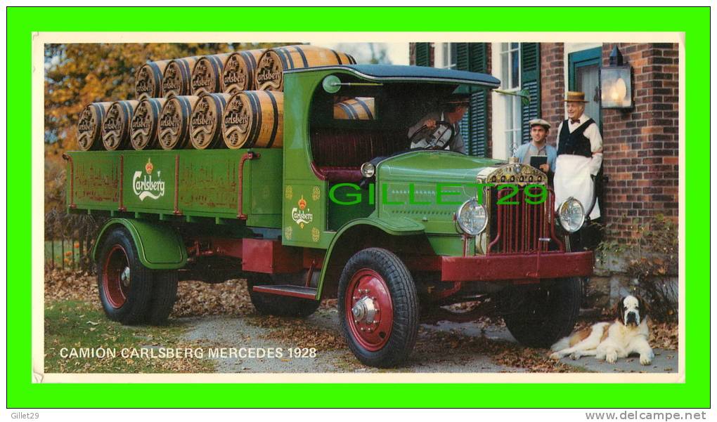 CAMIONS CARLSBURG MERCEDES 1928 - TRUCK CARLSBURG - ANIMATED - DIMENSION 10 X 18cm - - Trucks, Vans &  Lorries