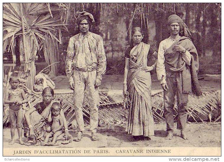 Paris...75..Jardin Zoologique Et D'acclimatation....Malabares..Caravane Indienne.....une Famille - Parken, Tuinen