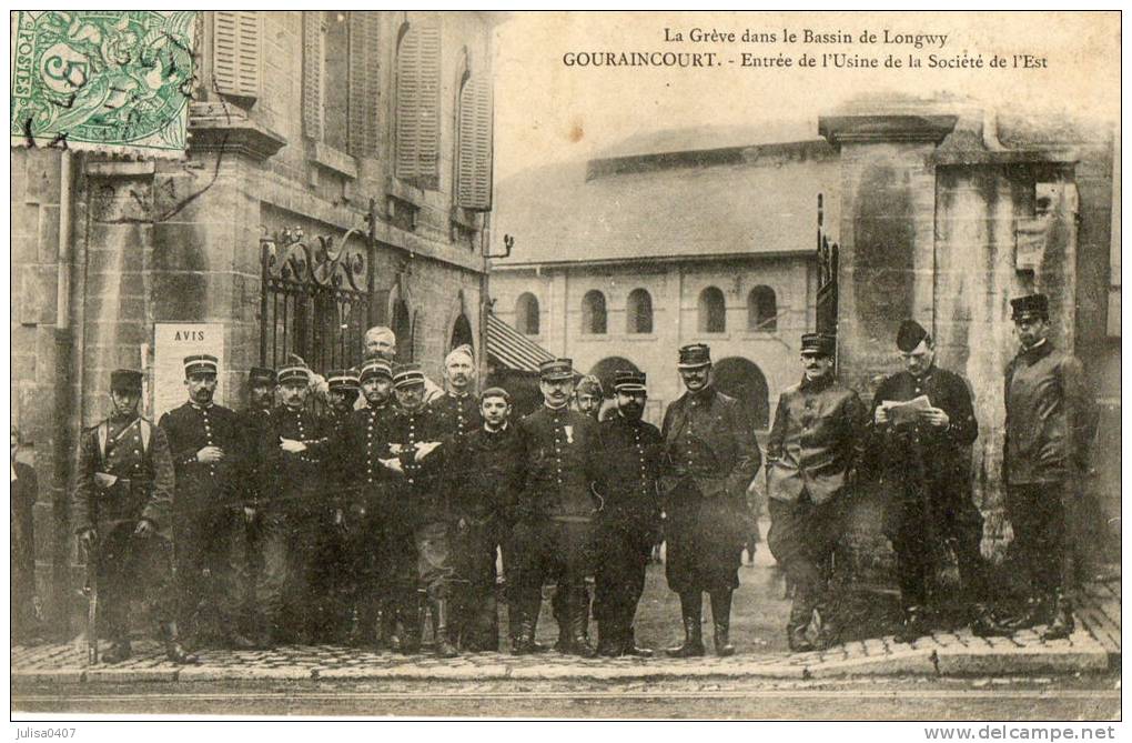 GOURAINCOURT LONGWY (54) Grève Militaires à L'entrée De L'Usine De La Société De L'Est - Sonstige & Ohne Zuordnung