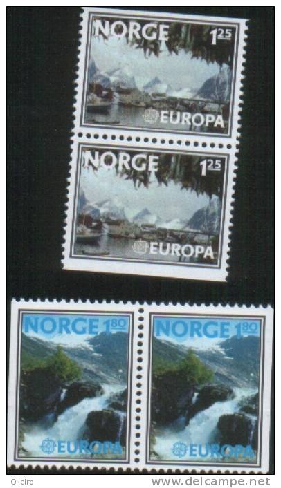 Norvegia  Norway 1977 Europa Turismo  Serie Cpl 2v In Coppie  Da Carnet  ** MNH - Neufs