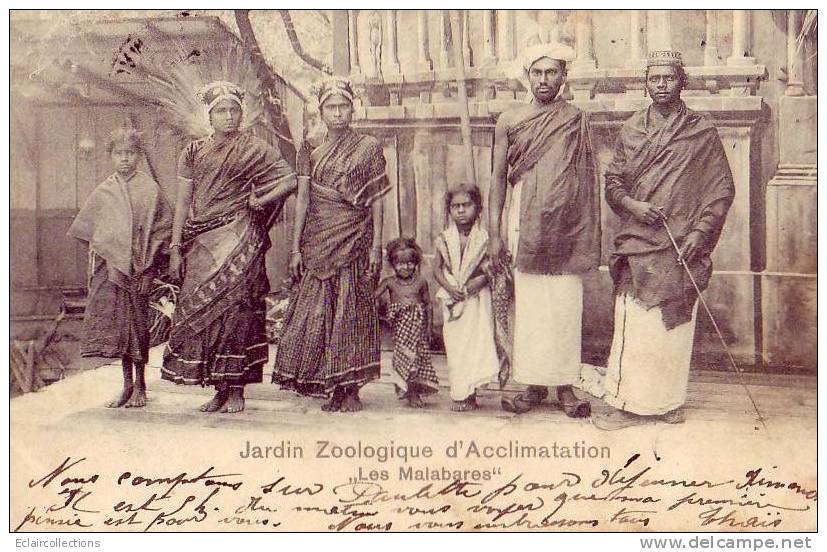 Paris...75..Jardin Zoologique Et D'acclimatation..Les Malabares..Indiens Chrétiens De L'Inde.. - Parks, Gärten