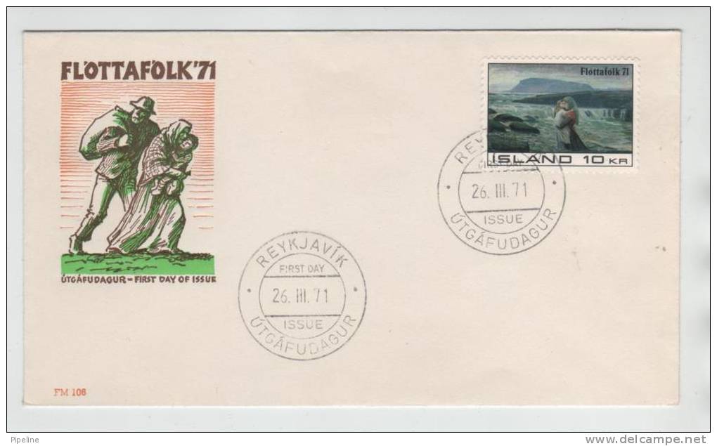 Iceland FDC Refugee 71 26-3-1971 With Cachet - Refugees