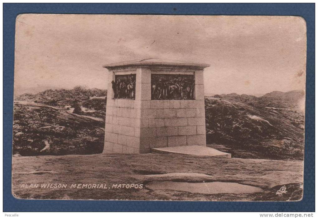 ZIMBABWE - CP ALAN WILSON MEMORIAL - MATOPOS - RAPHAEL TUCK & SONS SEPIA POSTCARD SERIES C. RHODESIA - Simbabwe