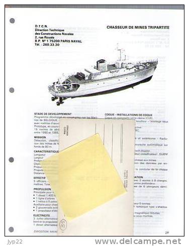 Fiche Marine Nationale Bateau De Guerre Chasseur De Mines Tripartite 3 Pays - Beaucoup D'indications - Boats