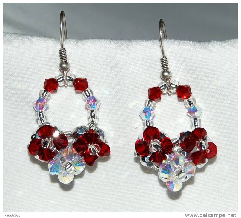 Boucles D´oreilles Perles En Cristal Swarovski - Oorringen