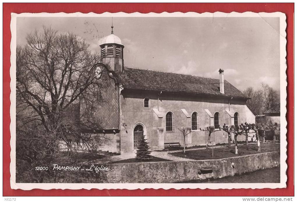 K851 Eglise De Pampigny. Cachet 1952.Visa Militaire 1939.Perrochet 12000 - Pampigny