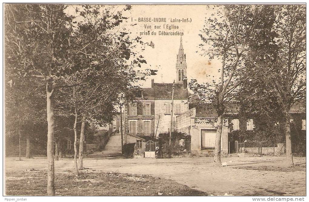 44  BASSE -INDRE   """"Vue Sur L'Eglise Prisev Du Débarcadére"" - Basse-Indre