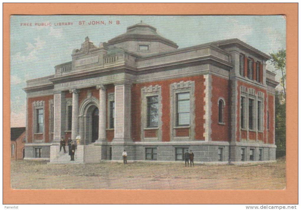 St John New Brunswick ( Free Public Library )  Canada Postcard Post Card Carte Postale CPA - St. John
