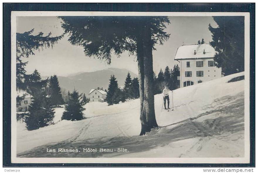 Les Rasses, Grand Hôtel Beau Site, Animée, Skieur, En Hiver, - Autres & Non Classés