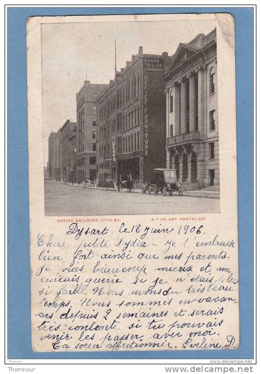 DYSART ?? Ou DES MOINES  ?? -   OFFICE BUILDING  FIFTH ST.  - 1906 - CARTE PRECURSEUR ANIMEE - ( Pliures Angles ) - Sonstige & Ohne Zuordnung