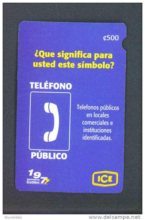 COSTA RICA  -  Remote Phonecard As Scan - Costa Rica