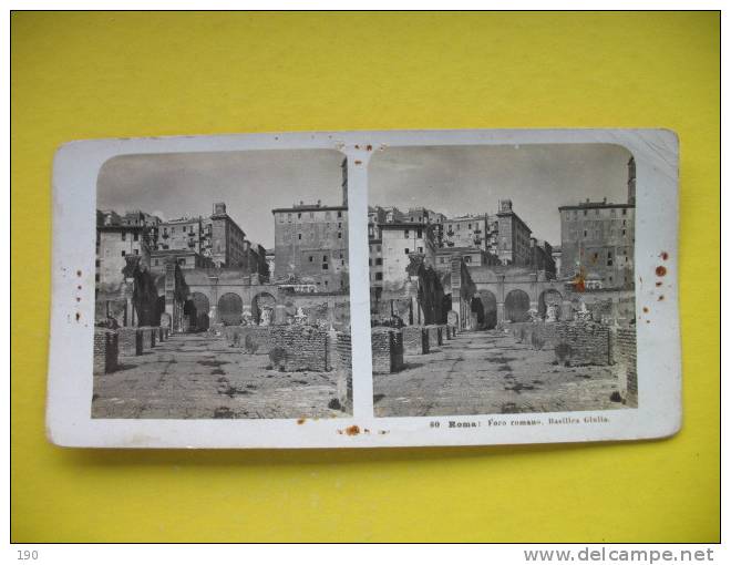 Roma Foro Romano,Basilica Giulia - Stereoscope Cards