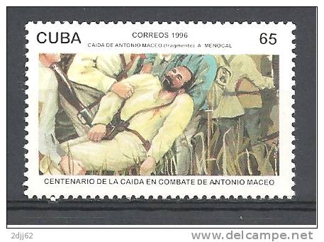 Maceo, Militaria, Guerre, Mort, Tableau, Monocal,   Cuba  Yv 3577  MNH**   (ETR823) - Altri & Non Classificati