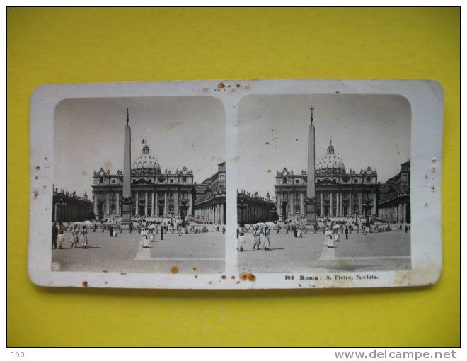 Roma S.Pietro,facciata - Stereoscope Cards