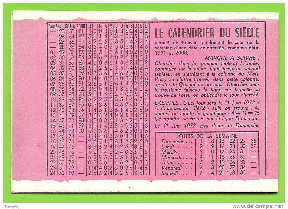 92 - MONTROUGE - Calendrier 1971 Offert Par A. VEYRES, Café, Tabac "LE ROND POINT" - Petit Format : 1971-80