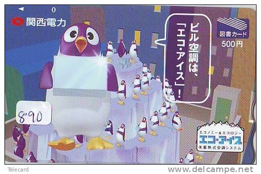 Télécarte Ancienne Japon * OISEAU MANCHOT  (890)  PENGUIN BIRD Japan * Phonecard * PINGUIN * HIBOU * UIL * OWL - Pinguins