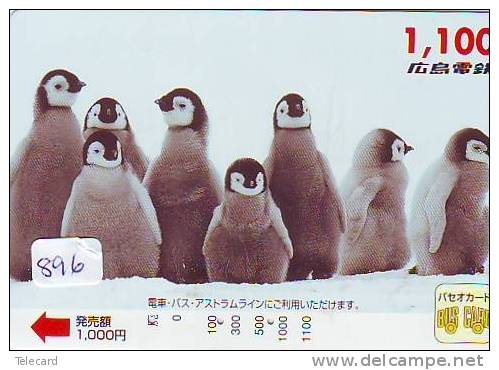 Carte Prépayée Japon * OISEAU MANCHOT  (896)  PENGUIN BIRD Japan * Prepaidcard * PINGUIN * - Pingouins & Manchots