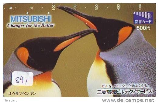 Carte Prépayée Japon * OISEAU MANCHOT  (891)  PENGUIN BIRD Japan * Prepaidcard * PINGUIN * - Pinguins