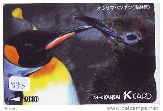 Carte Prépayée Japon * OISEAU MANCHOT  (893)  PENGUIN BIRD Japan * Prepaidcard * PINGUIN * - Pinguine