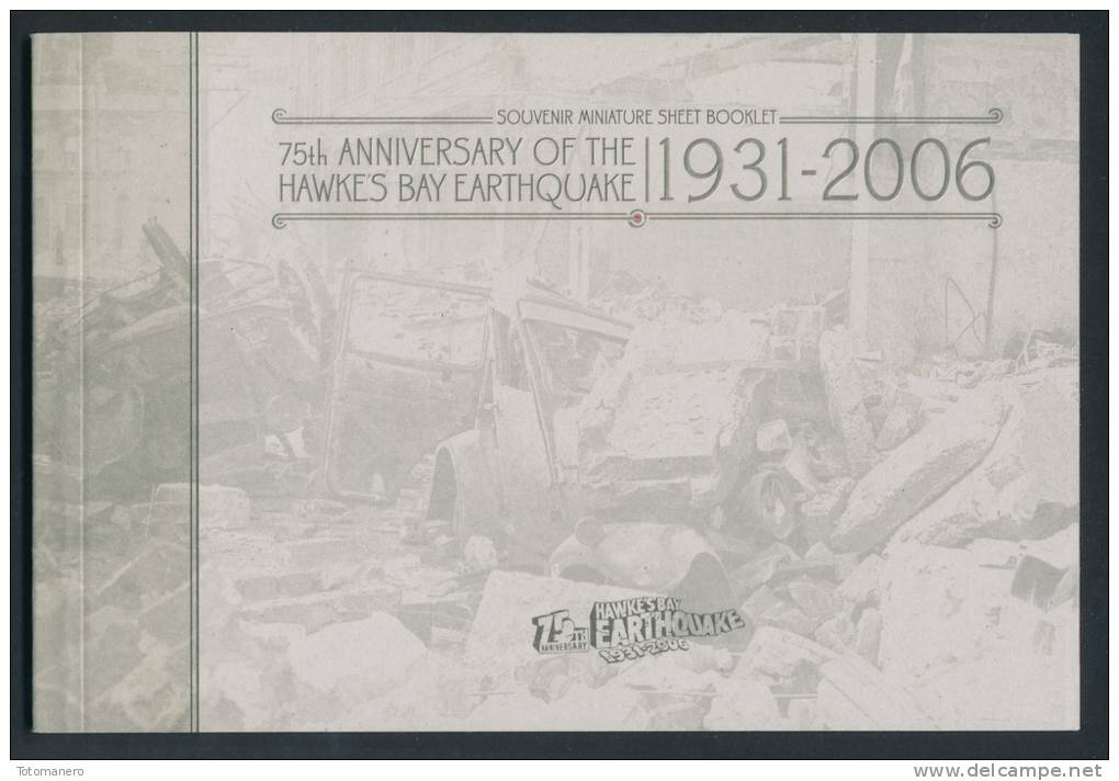 NEW ZEALAND 2006, 75th Anniversary Of The Hawke's Bay Earthquake - Prestige Booklet** - Postzegelboekjes