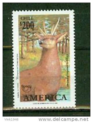 Chili 1993,1V , Zoogdier,hert,deer,hirch,MNH/Postfris(D1140) - Game