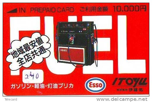 Télécarte Japon *  Publicité Pétrole Essence ESSO (240) Phonecard Japan Petrol Station * Telefonkarte * - Petrole