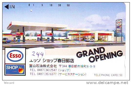 Télécarte Japon *  Publicité Pétrole Essence ESSO (244) Phonecard Japan Petrol Station * Telefonkarte * - Petróleo
