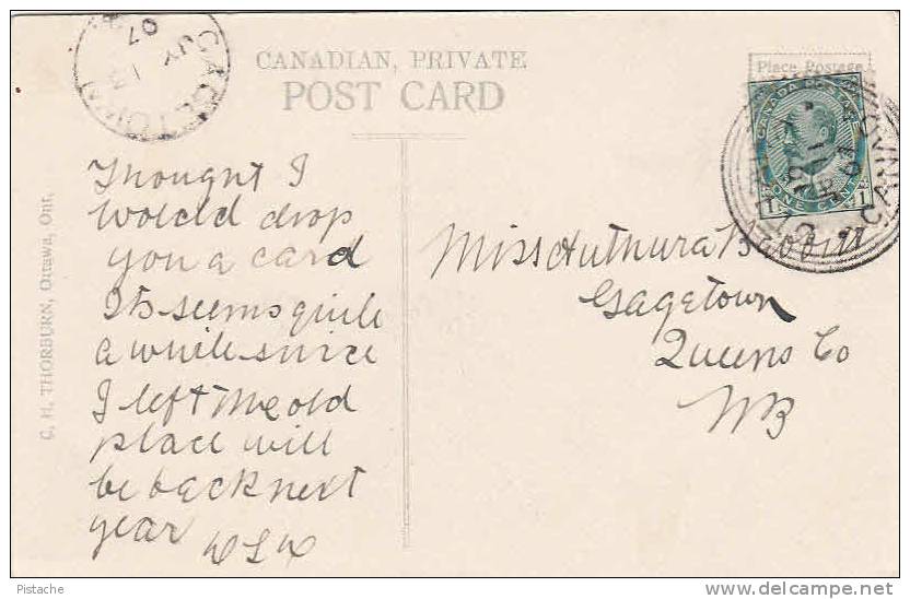 Ottawa Ontario - View From The Tower - Parliament - Stamp & Postmark 1907 - VG Condition - 2 Scans - Ottawa